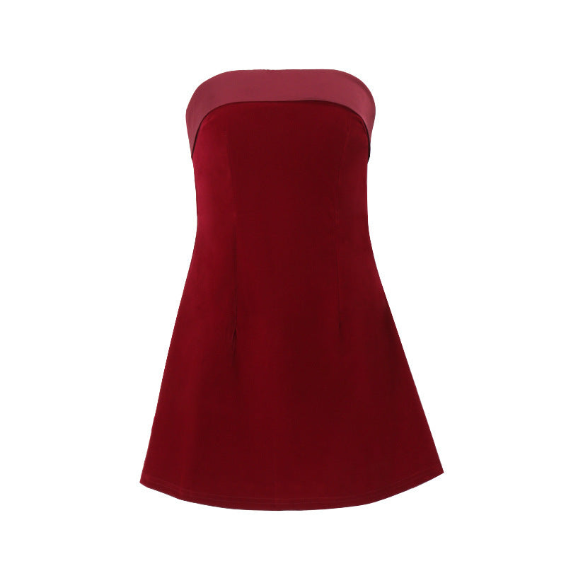 Slim Tube-top A-line Short Dress for Women for Parties and Evenings.