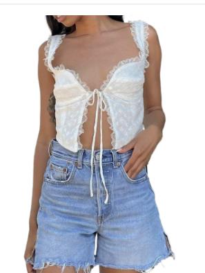 Ivory Breeze White Split Top