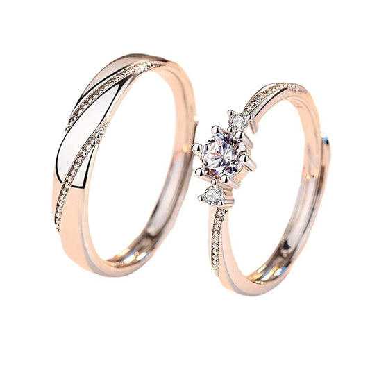 Sterling Silver Jewelry Couple Ring Female Wedding Ring Pair Ring