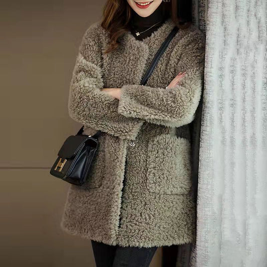 Coat Mid-length Lamb Wool