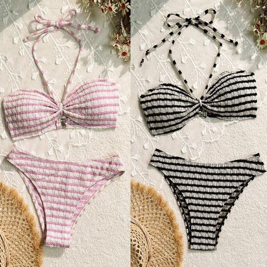 Bikini Split Striped Printed Swimsuit For Women