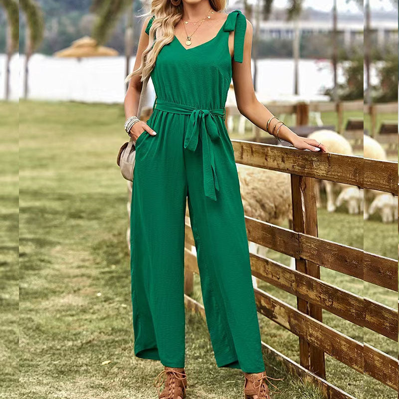 Ladies New Elegant Solid Color Jumpsuit